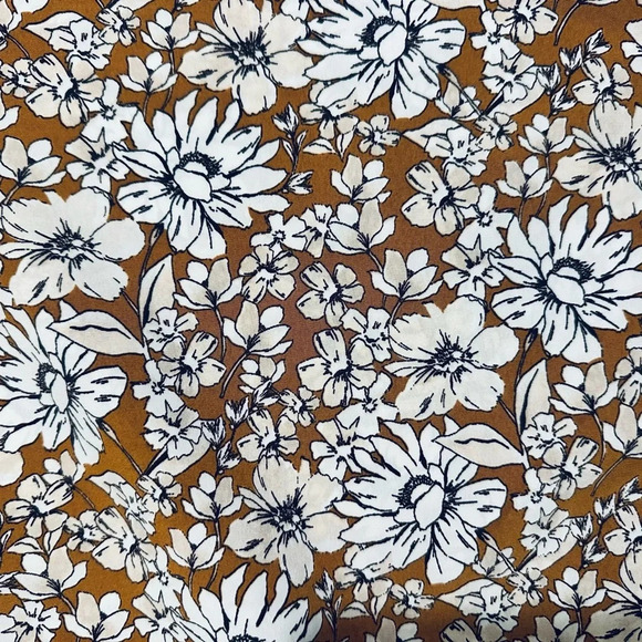 Floral Lace Trim Top - Brown - Picture 8 of 13